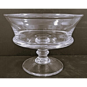 Large Simon Pearce Crystal Revere Pedestal Bowl 11" Diameter